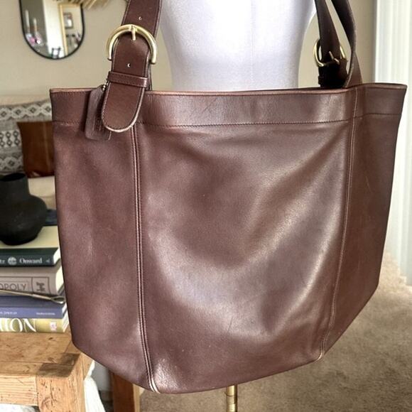 COACH Vintage Duffle Soho XL Vermillion in Dark Brown Leather Bag Purse 4082 CR - Picture 5 of 16